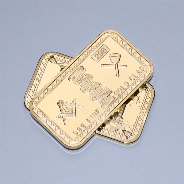 

masonic lore masonry arts asonry 24k gold bar clad bullion gold plated bar souvenirs gifts