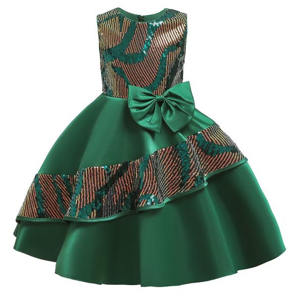 

princess lace ball gown bling flower girl dress girls pageant gowns new bow first communion dresses, Red;yellow