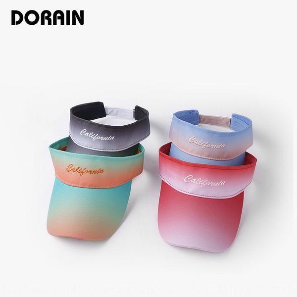 

korean embroidery letter gradient outdoor sports sun sun white hat female outdoor sports running no cap sunshade hat, Blue;gray