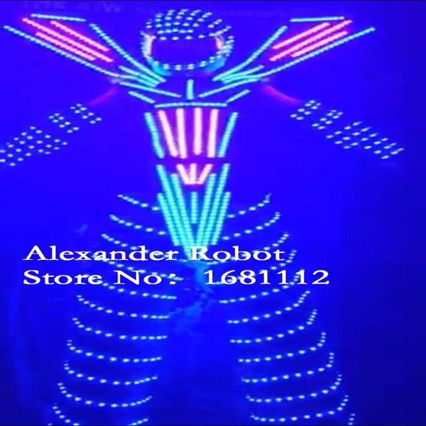 

led costume /led clothing/light suits/ led robot suits/ luminous costume/ the cost includes stilts568, Black;red