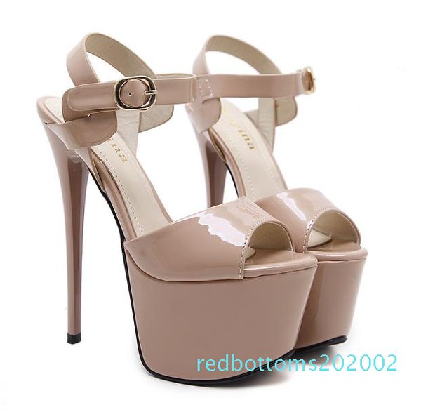 

17cm black nude platform ultra high heel party club shoes 2 colors size 34 to 39 r02