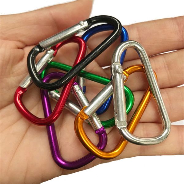 

carabiner ring keyrings key chain outdoor sports camp snap clip hook keychains hiking aluminum metal stainless steel hiking camping logo