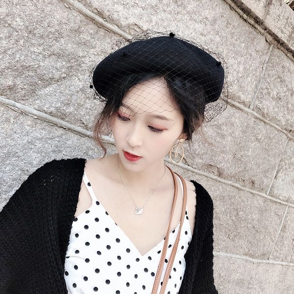 

women's summer thin breathable linen painter's beret beret fashion mesh painter hat new korean style octagonal hat, Blue;gray