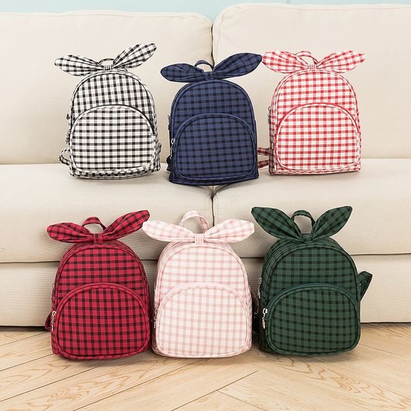 

kindergarten children's cute small cartoon oxford cloth small bag backpack cute rabbit backpack oxford cloth plaid bag