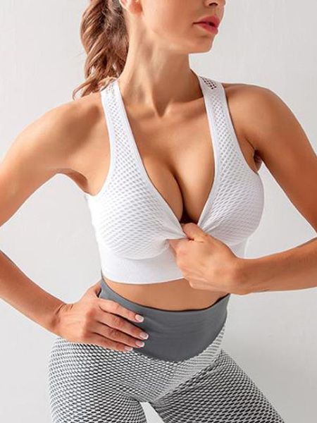 

new summerwomen's high stretchyogasportsbra beautyvestfashionseamlessshockproof quick-dryingfitness underwear, White;black