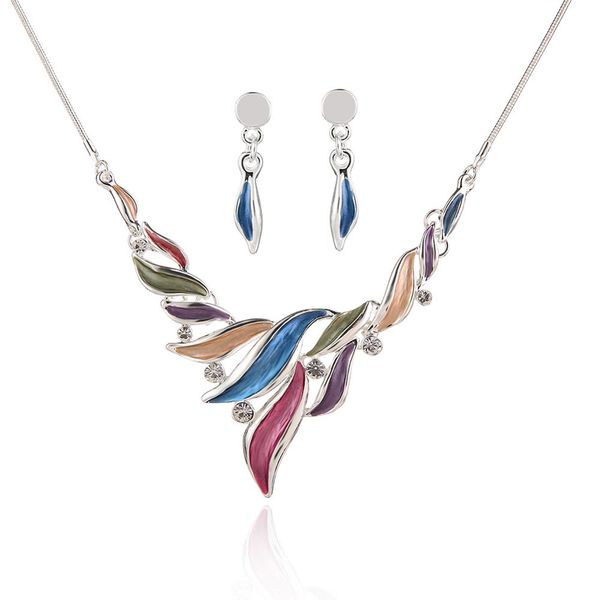 

jewelry set gold color snake chain choker fashion new zircon designs drop earrings jewelry set necklaces accessories for women, Silver