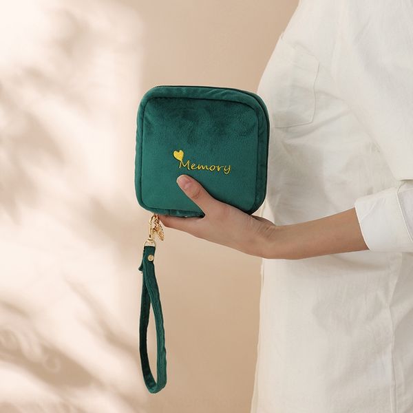 

flannel embroidery aunt towel sanitary napkin makeup storage portable pad bag sanitary napkin storage bag stall goods