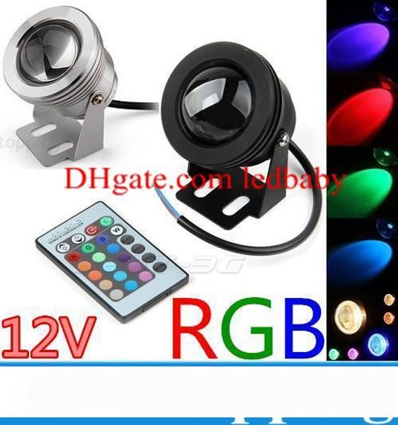 

2016 10W RGB Floodlight Underwater LED Flood Lights Swimming Pool Outdoor Waterproof Round DC 12V Convex Lens