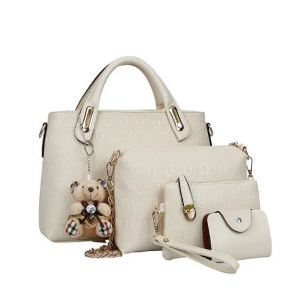 

crossbody bags for women 4 pcs set new style women shoulder bags ladies shopping travel handbag with cute bear large bag