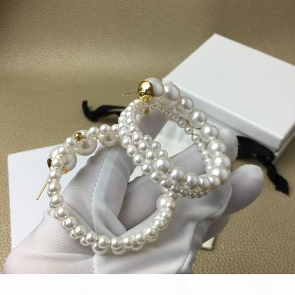 

new fashion popular women earrings yellow gold plated pearl earrings for girls women for party wedding nice gift for friend, Golden;silver