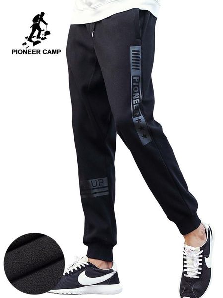 

pioneer camp new thick hip hop joggers men brand clothing casual male trousers quality fleece winter pants men sweatpants, Black