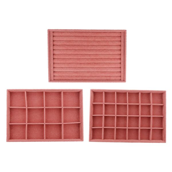 

3pc кольцо серьги ожерелья дисплея ювелирных изделий организатор box tray круглый бар, Black;white