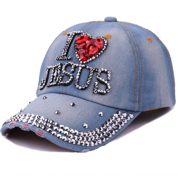 

syftx women' new point diamond baseball cap outdoor sports outdoor sports denim cowboy leisure diamond made old cowboy hat jesus lette, Blue;gray