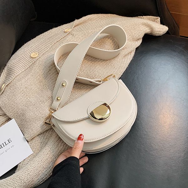 

solid colors small pu leather crossbody bags for women 2020 wide shoulder strap shoulder bag handbags fashion ladies saddle bags