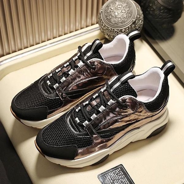 

b22 calfskin sneaker mens shoes lace -up low autumn and winter outdoor walking shoes fast delivery herren luxus marken schuh, Black