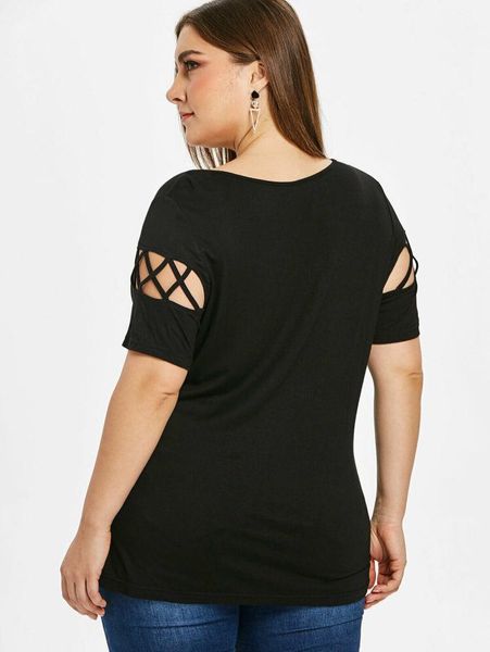 

2020 дизайнер luxury tshirts summer plus размер коротким рукавом твердый colid цвет крест bandge тис топы женщин, White
