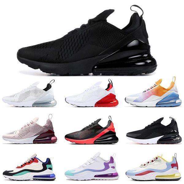 

triple black 270 running shoes men women black white bred summer gradient dusty cactus throwback future bauhaus trainer sneakers 36-45, White;red
