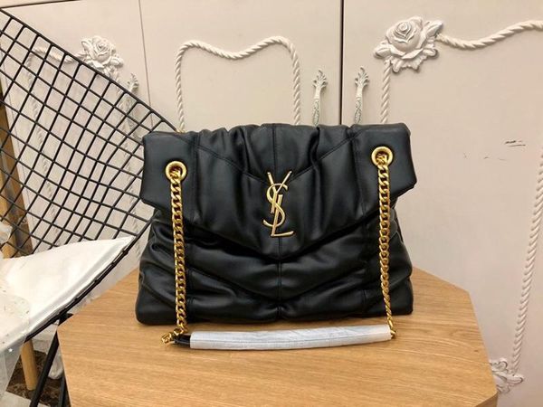 

luxury black chain bag classic shoulder bag designer handbag lady cloud bag imported cowhide casual female bags gift 41603