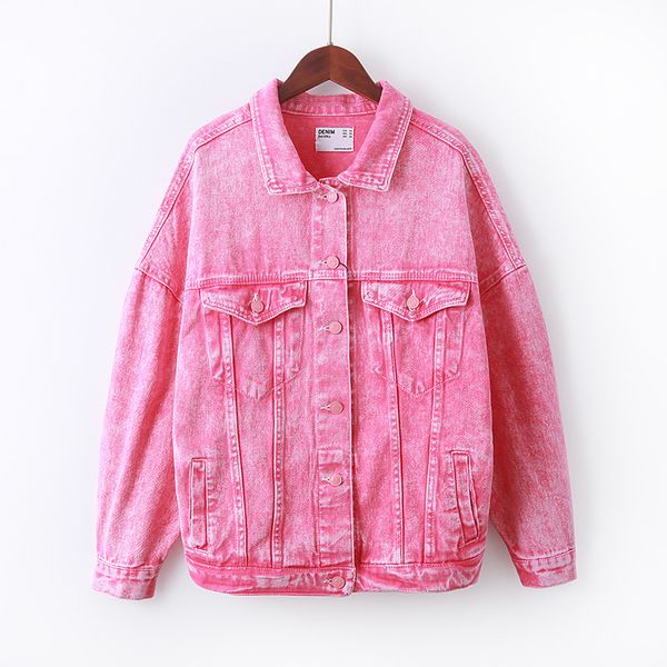 

jj fall 2020 new europe and the united states women's wear pink flower cowboy clothing female coat, Black;brown