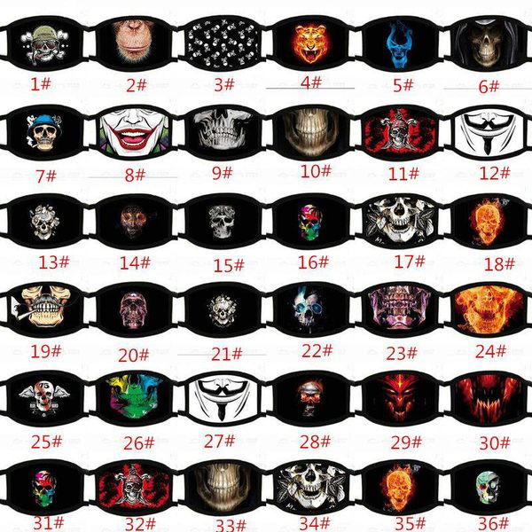 

lyon blue skull face mask reusable cartoon print cubrebocas decorados para nios ultraviolet proof washable running riding bike zlhome gn, Black