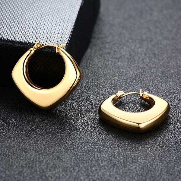

square hoop earrings in golden stainless steel for women earring jewelry, Golden;silver