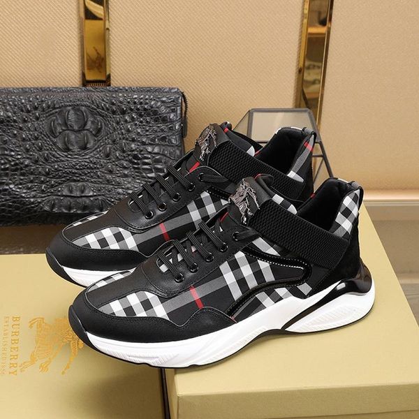 

mens shoes vintage sneakers comfortable outdoor walking fashion shoes lace -up plus size designer men shoes with origin box, Black