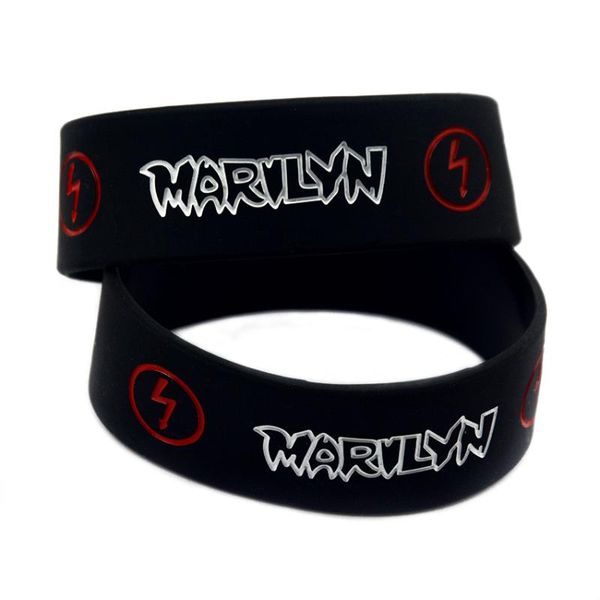 

1pc one inch wide marilyn manson silicone bracelet for music concert, Red;blue