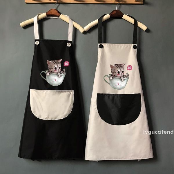 

summer cute cooking apron home kitchen men and women waterproof and oil proof japanese