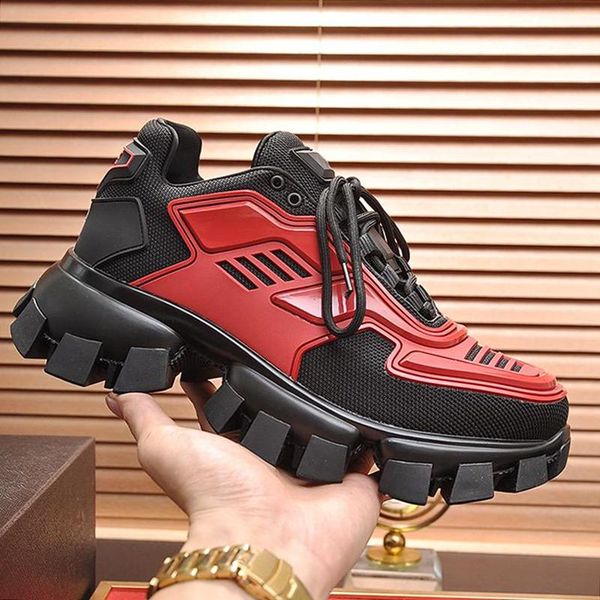 

new arrival cloudbust thunder knit sneakers mens shoes plus size sports footwears lace -up casual men shoes fast delivery with origin box, Black