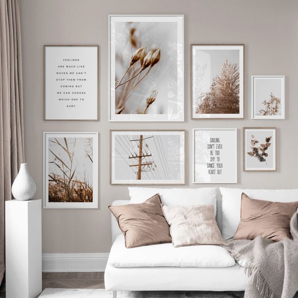 

flower leaves wheat plant farm quotes wall art canvas painting nordic posters and prints wall pictures for living room decor