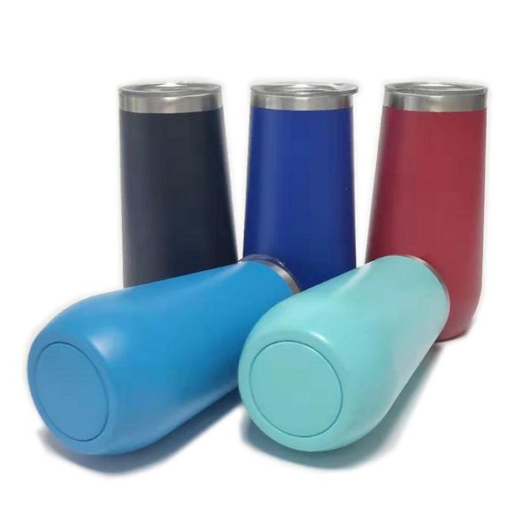 

9oz шампанское флейты с люки из нержавеющей стали u-образный champagne glass двойными стенками изолированный вакуумная вина tumbler яйцевидн