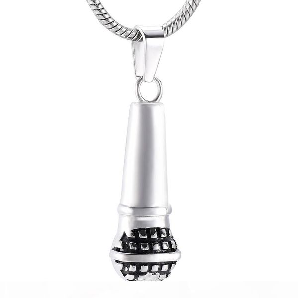 

lkj9970 filling kit & instructions, microphone design mini cremation charm for human ash keepsake cremation urn jewelry, Silver