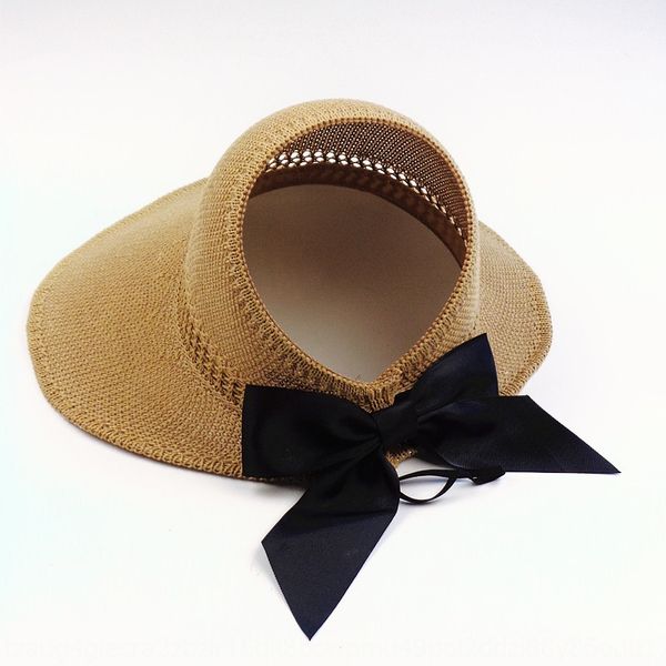 

foldable bowknot empty sun butterfly straw beach female holiday sun hat folding straw hat, Blue;gray