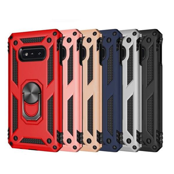 

new car holder cover cases shockproof armor stand case for iphone 11 pro xs 7 8 max samsung galaxy s10 plus metal ring magnetic