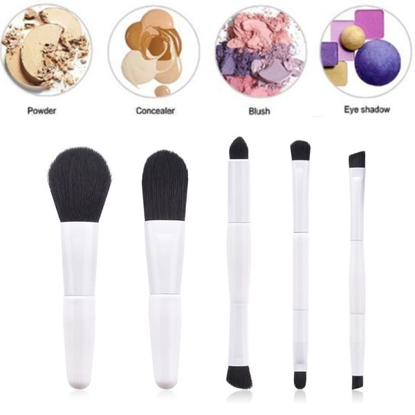 

new 5pcs makeup brush set double-end eyeshadow blush makeup tools mini loose powder foundation brush professional
