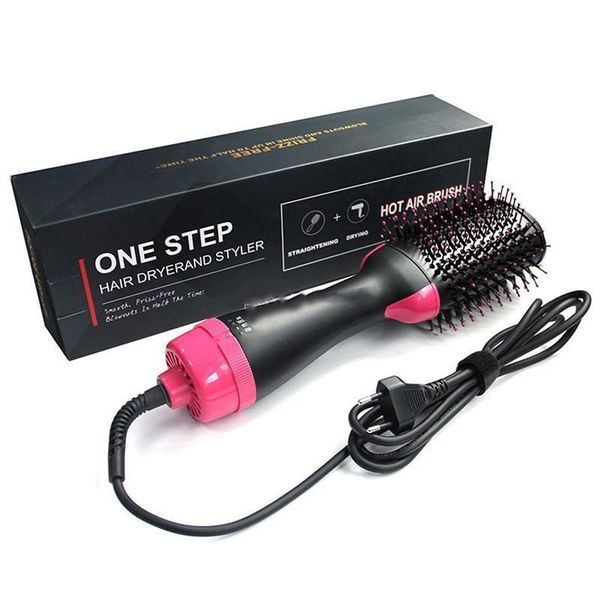 

1pc one step hair dryer brush and volumizer blow straightener and curler salon 4 in 1 roller electric air curling iron comb homei dxqlag, Silver