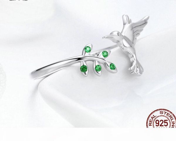 

l s925 hummingbird open ring for women simple personality wedding rings of lovers sterling silver ring office brithday gift 2020 fine j