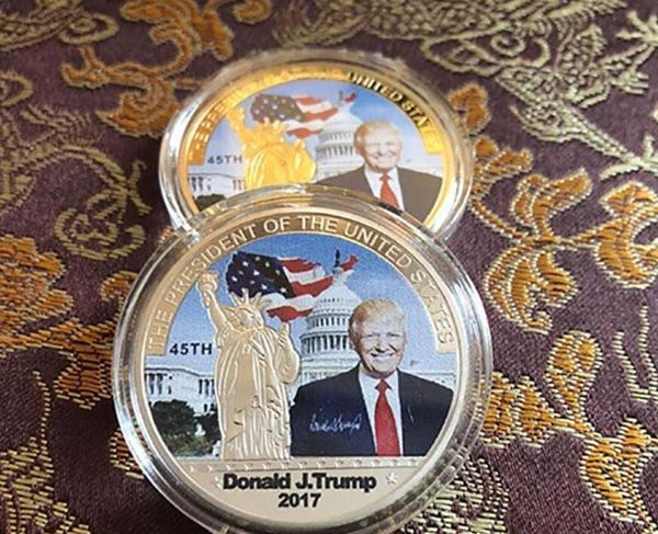 

fashion 2017 american 45th president donald trump commemorative coin united states avatar gold coins silver badge metal craft collection llw