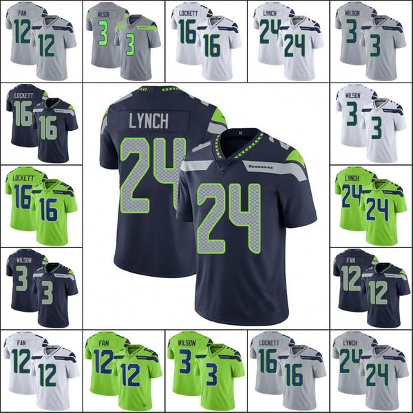 

seattle seahawks men #12 fan grey 16 tyler lockett 24 marshawn lynch 3 russell wilson women youth nfl limited jersey, Black;red