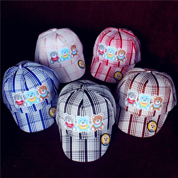 

autumn korean style baseball baseball sun sun hat cute baby boy girl bear sunshade cap cap children hat fashion, Blue;gray