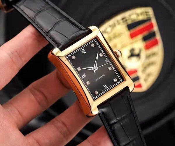 

2020 luxury men's watch xitie city 8215 full automatic diameter 33mm cow leather strap scratch resistant and wear-resistant crystal gla, Slivery;brown