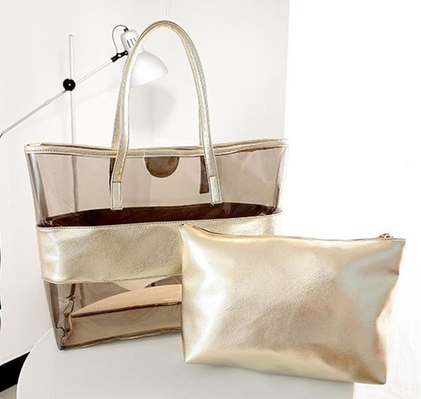 

fashion hasp lady large capacity transparent beach jelly handbag shoulder bag