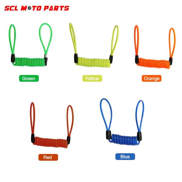 

alconstar-motorcycle 1.2m safe pvc cover disc lock cable anti-theft spring portable bike anti-theft rope theft protection