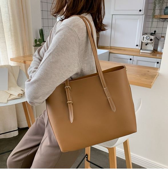 

smooza women bag solid women's pu leather handbags luxury lady hand bags purse pocket women messenger bag big tote sac bols