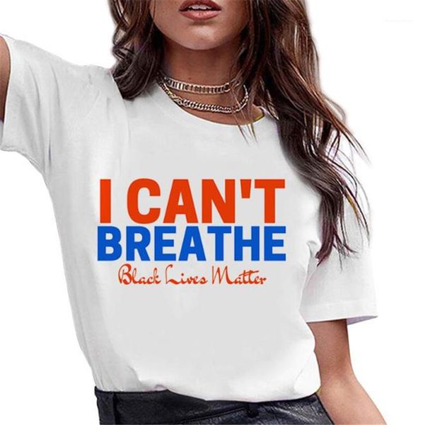 

summer woman tees i cant breathe women tshirt letters o-neck short sleeve ladies casual designer loose, White