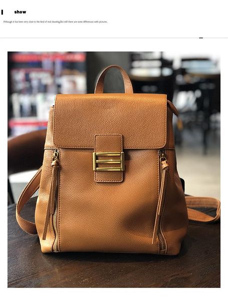 

aber fashion korean genuine leather bagpack women bag 2020 new leisure soft cowhide backpack large capacity travel bags