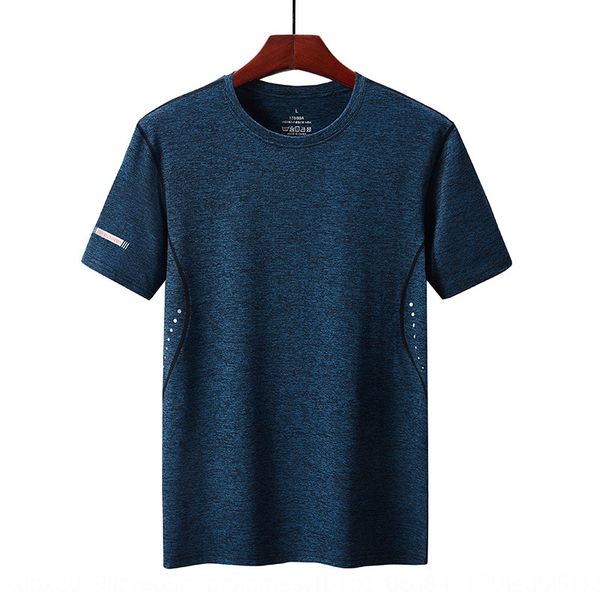 

guide outdoor t-shirt 2020 new men's t-shirt round neck loose sweat-absorbing short sleeve stretch running fitness half sleeve, Gray;blue