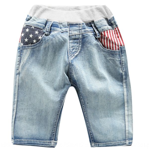 

children's men's cropped pants summer new children's wear ankle-length pants jeans and jeans, Blue