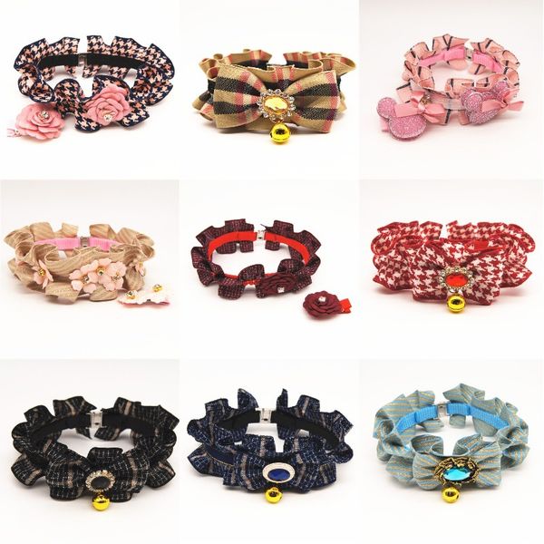 

2020 new bow pet collar cat dog collar bell pet supplies factory direct batch