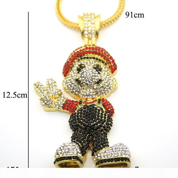 

r very large size 36inch franco chain cartoon game pendant hip hop necklace jewelry bling bling gift punk style for women men, Silver